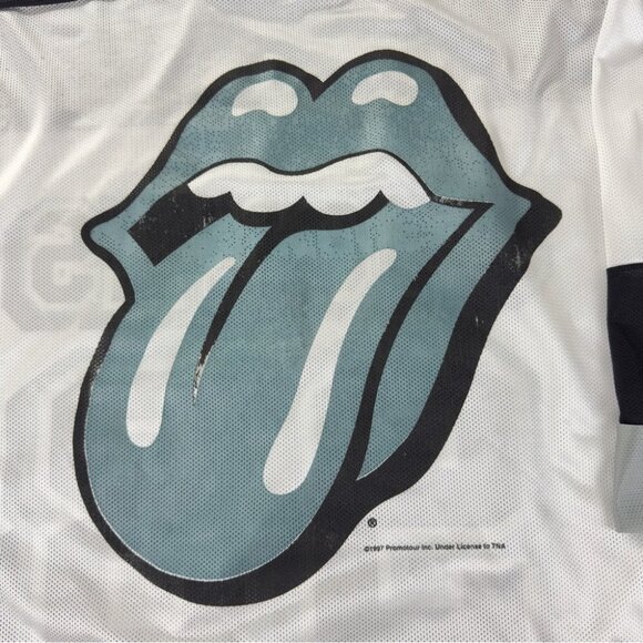 Vintage 90s Rolling Stones Logo Athletic Men's Sz Large Oversized Hockey Jersey - Picture 6 of 15